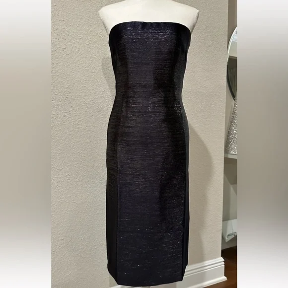 NWT $2990 Ralph Lauren Collection Mychele Metallic Strapless Cocktail Dress Sz 8 - Picture 6 of 16